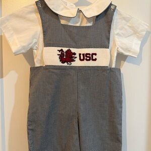 Kids Checkered Overalls with White Shirt